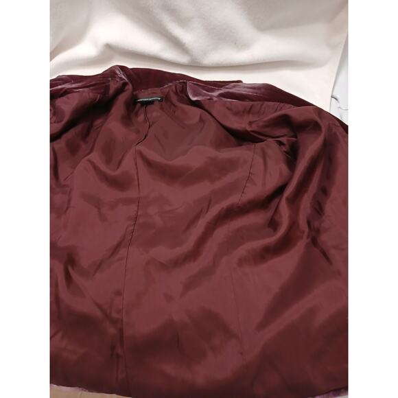 Spencer Jeremy Silk Velvet Blazer Sz M Burgundy Whimsi Holiday Party Elegant Vtg - Picture 8 of 15